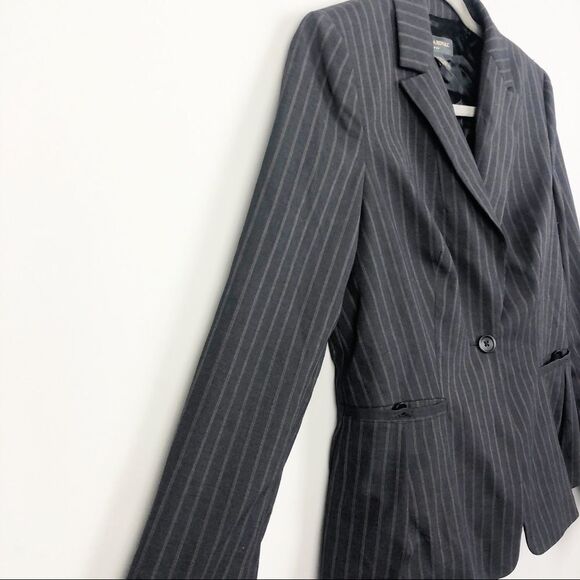 BANANA REPUBLIC | Wool Blend Pinstripe Blazer Gray - Picture 6 of 8
